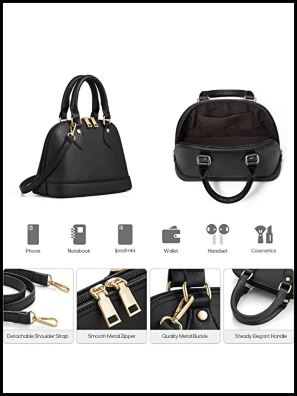 Synthetic Leather Tote Bag Set - 4 Pieces Crossbody Shoulder Handbag